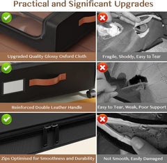 Storage cabinet under bed with wheels, transparent lid and handle 07FC0E-D4 - KOEEK