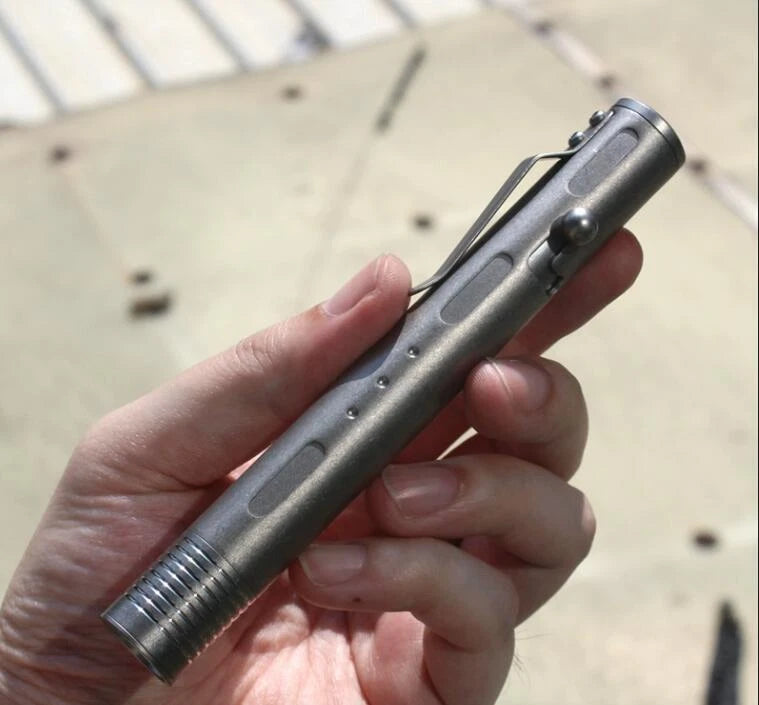 Titanium Alloy Torch LED Flashlight Torch Pocket Light Outdoor EDC Camping Light 07FC0E-D4 - KOEEK