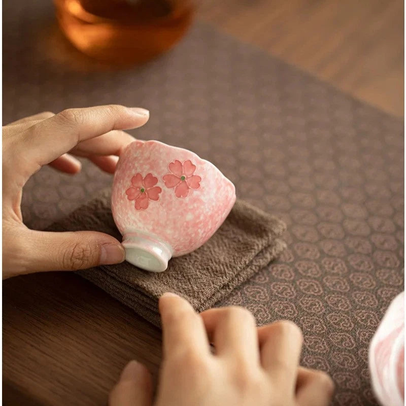 50ml Exquisite Hand-painted Cherry Blossom Teacup Ceramic Tea Set Master Cup 07FC0E-D4 - KOEEK