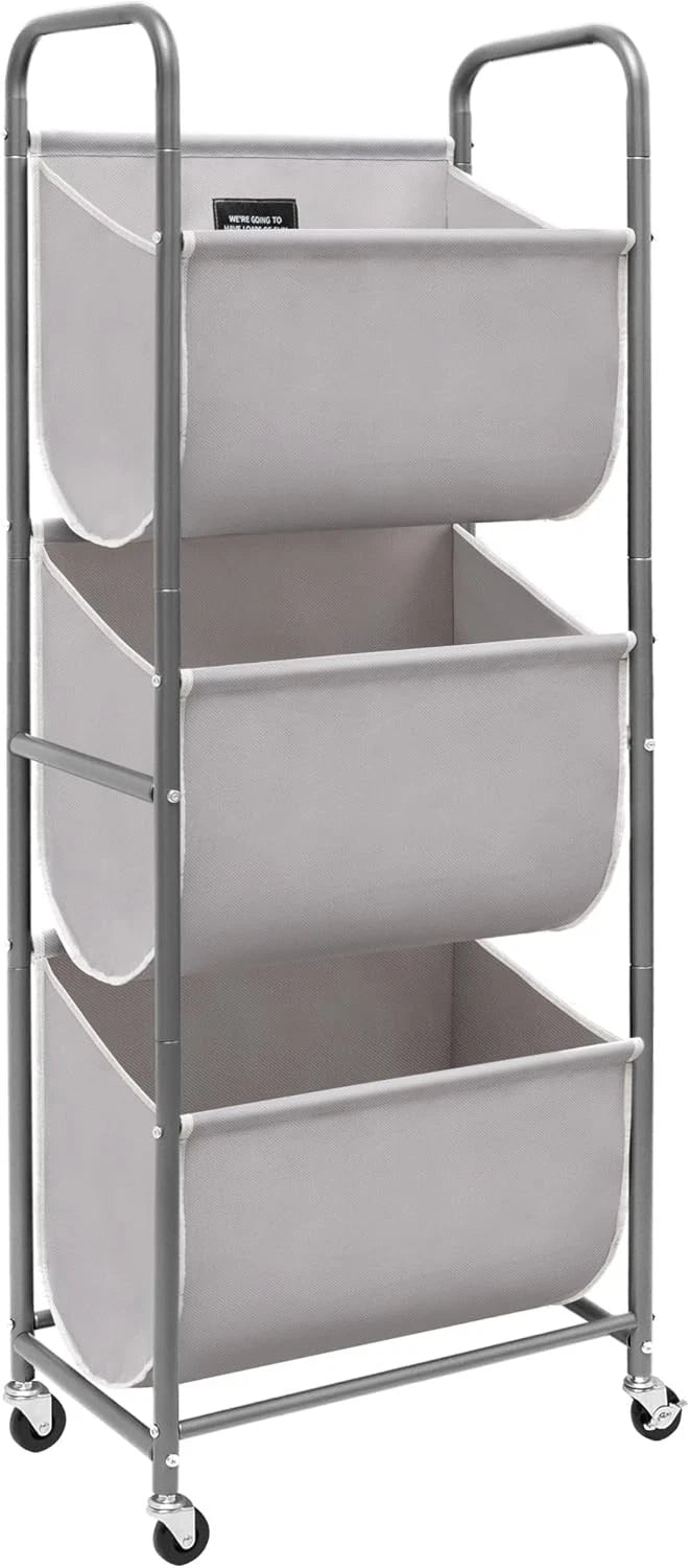 120-liter vertical rolling laundry basket with wheels and 2 brakes 07FC0E-D4 - KOEEK