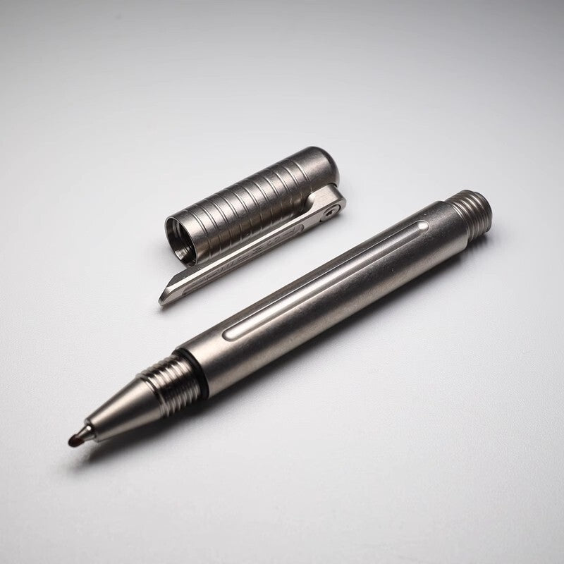 TC4 Titanium Portable Tactical Pen Pocket Ballpoint Pen Outdoor Travel EDC Pen 07FC0E-D4 - KOEEK