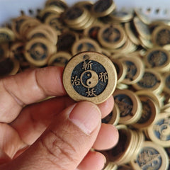 China Old Pure  Copper 勅令 Coin Pendant Taoism 斩妖治邪 Amulet  Coin Collection 07FC0E-D4 - KOEEK