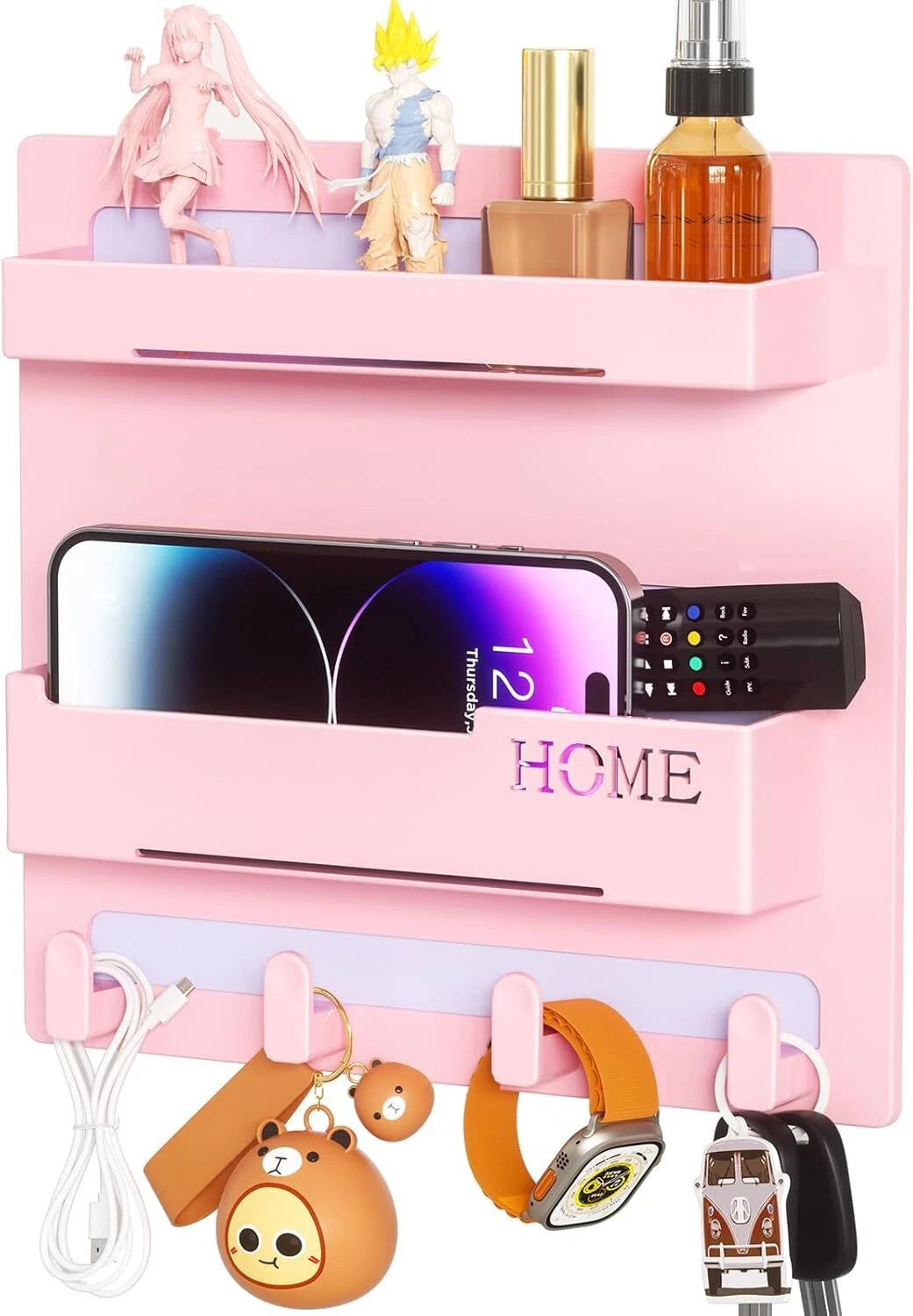 Floating Shelves for Bedside Shelf Accessories Organizer, Wall Mount Self Stick 07FC0E-D4 - KOEEK