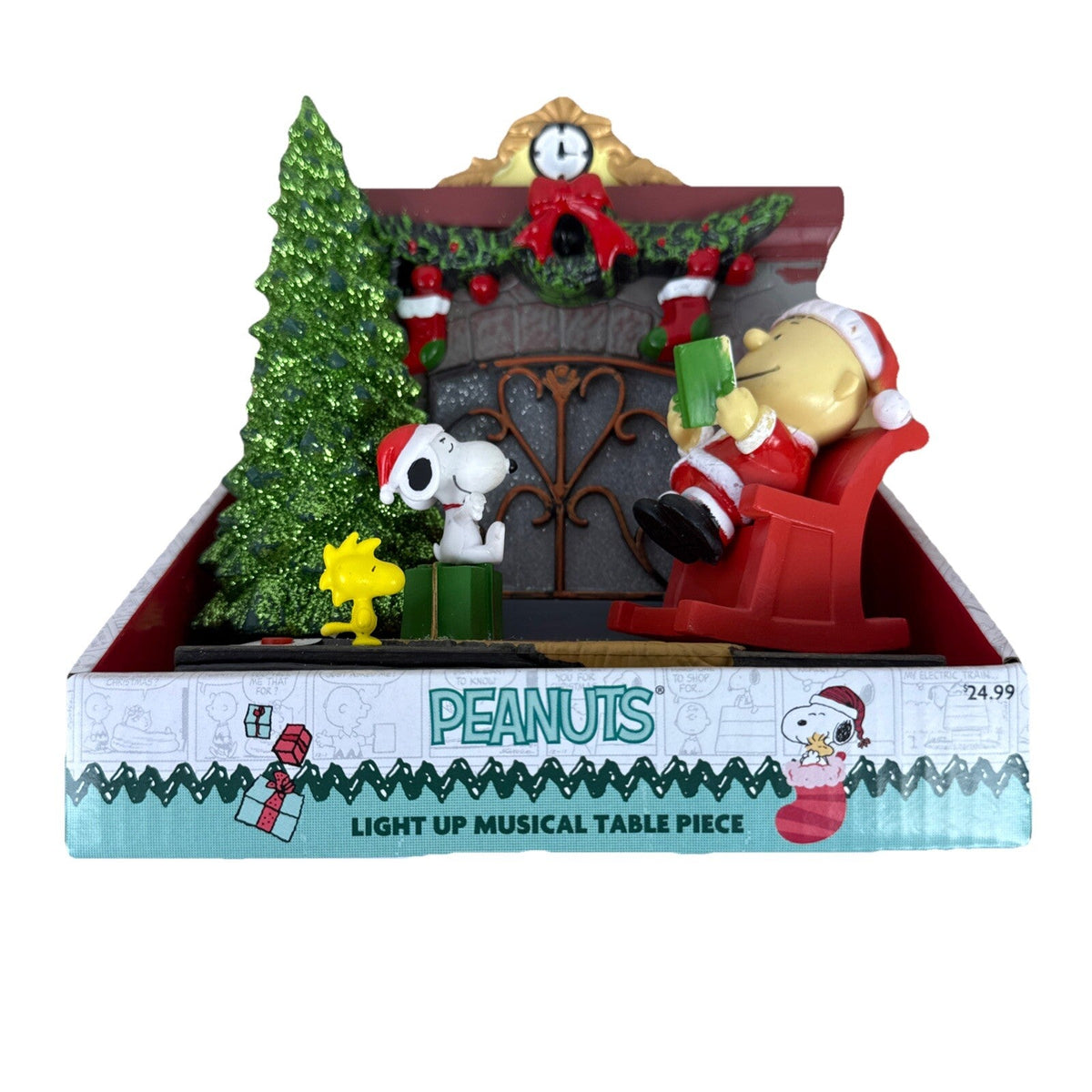 Peanuts Charlie Brown Snoopy Fireplace Musical Light Up Christmas Display 07FC0E-D4 - KOEEK