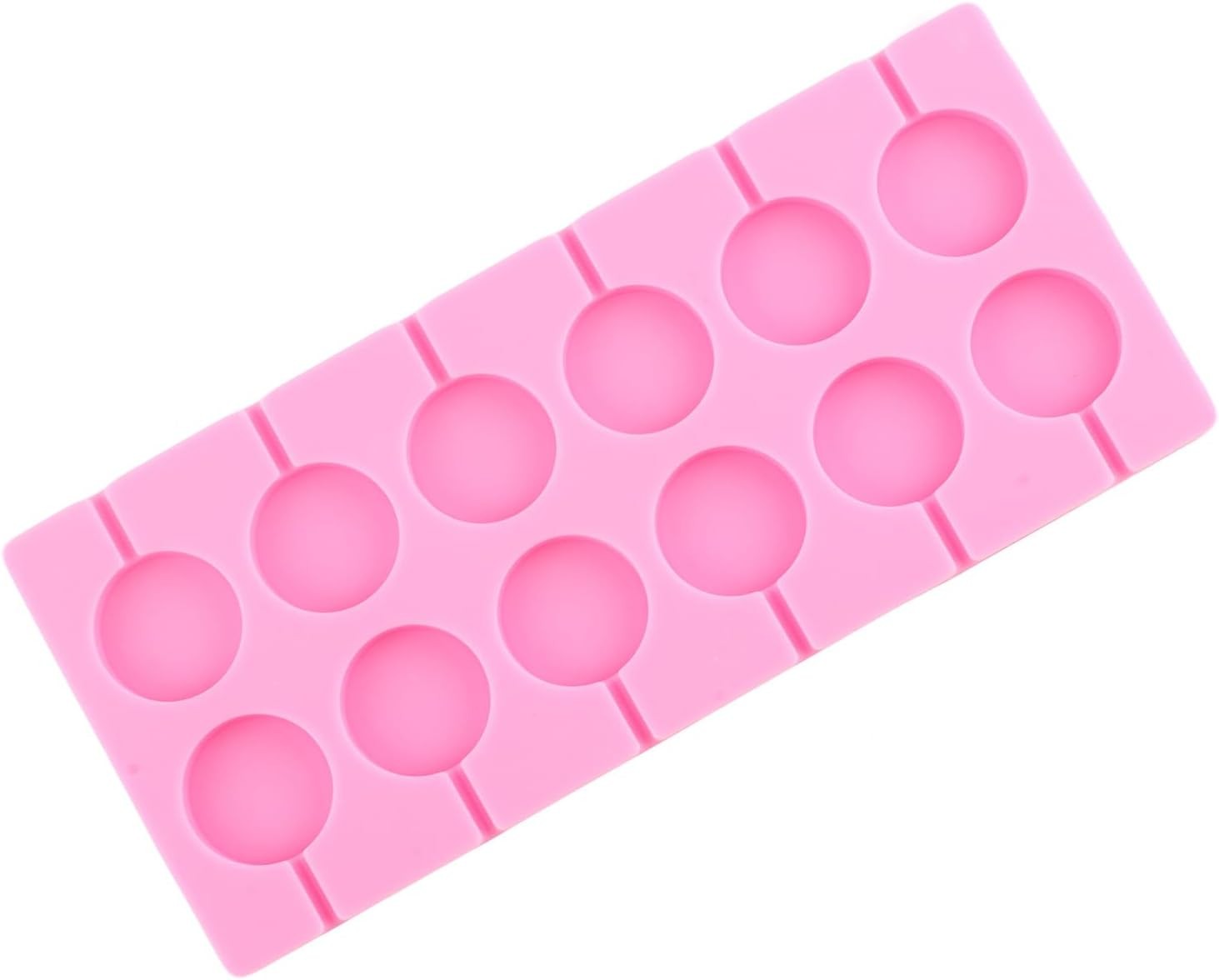 new 12-Capacity Round Silicone Lollipop Hard Candy Molds Pink