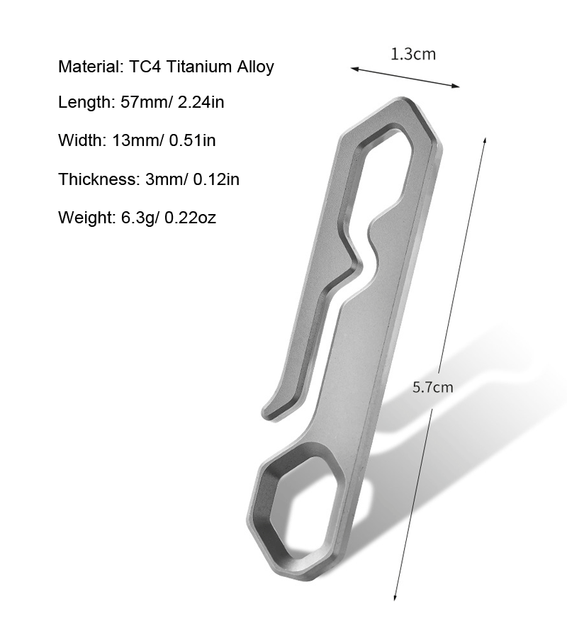 Titanium Creative Keychains Belt Hanging Simple Keyring Pendant EDC Multi-Tools 07FC0E-D4 - KOEEK