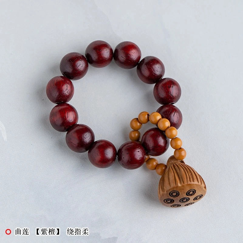Sandalwood Wrapped Around Hand Twisted Cultural Toy Holding Prayer Beads in Hand 07FC0E-D4 - KOEEK