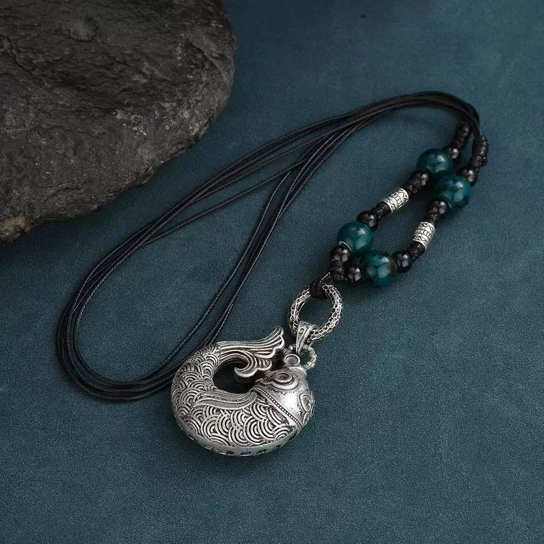 Chinese Style Vintage Koi Pendant Necklace Ethnic Sweater Chain Women 07FC0E-D4 - KOEEK