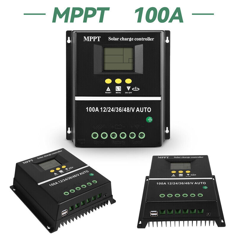 ny 12/24V 60/80/100A MPPT Solar Charge Controller Panel Batteriregulator Dual USB