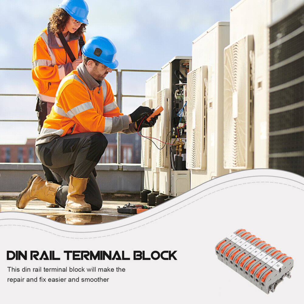 nye 10 sett Din Rail Terminal Blocks Wire Kit Skjøtekoblinger Leverage