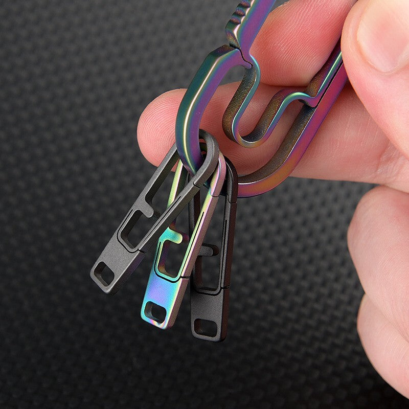 Titanium Keyring Edc titanium keychain zipper head connector diy backpack buckle edc ...