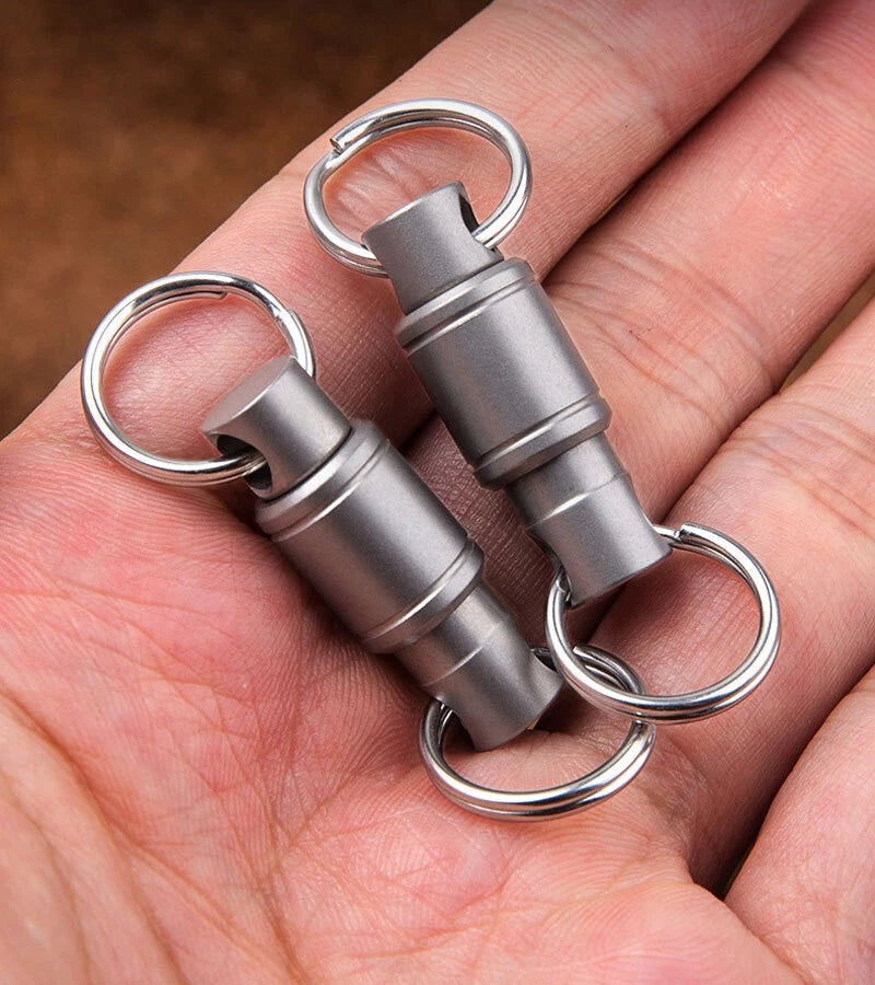 EDC TC4 Titanium Insert Buckle Gimbal Ring Portable Double Keychain Pendant Tool EDC - KOEEK