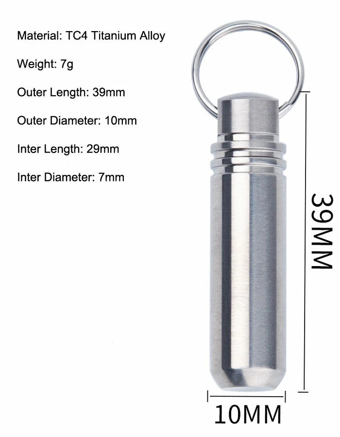 EDC Mini Titanium Alloy Keychain Waterproof Box Sealed Container Outdoor Storage EDC - KOEEK