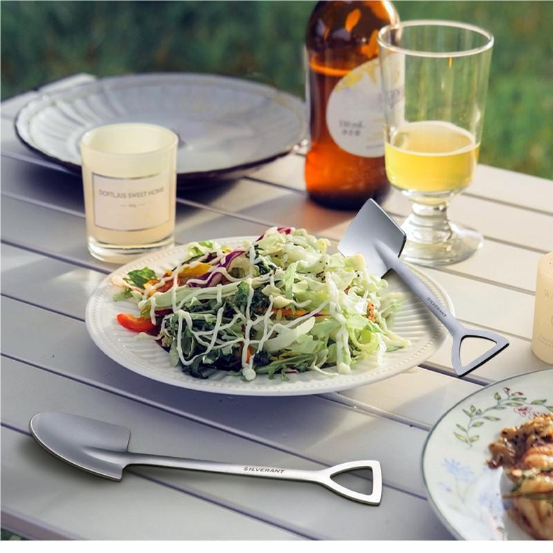 Pure Titanium Shovel Shape Spoon Lightweight Dessert Coffee Spoon Portable EDC 07FC0E-D4 - KOEEK