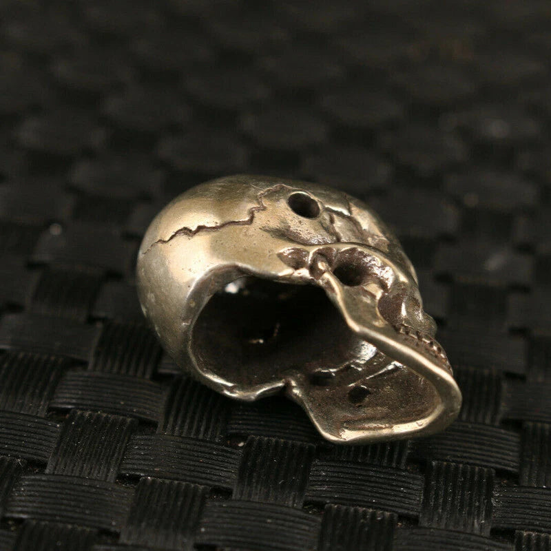 Antique Chinese Old Tibet Silver Hand Carved Skull Statue Netsuke Collection 07FC0E-D4 - KOEEK