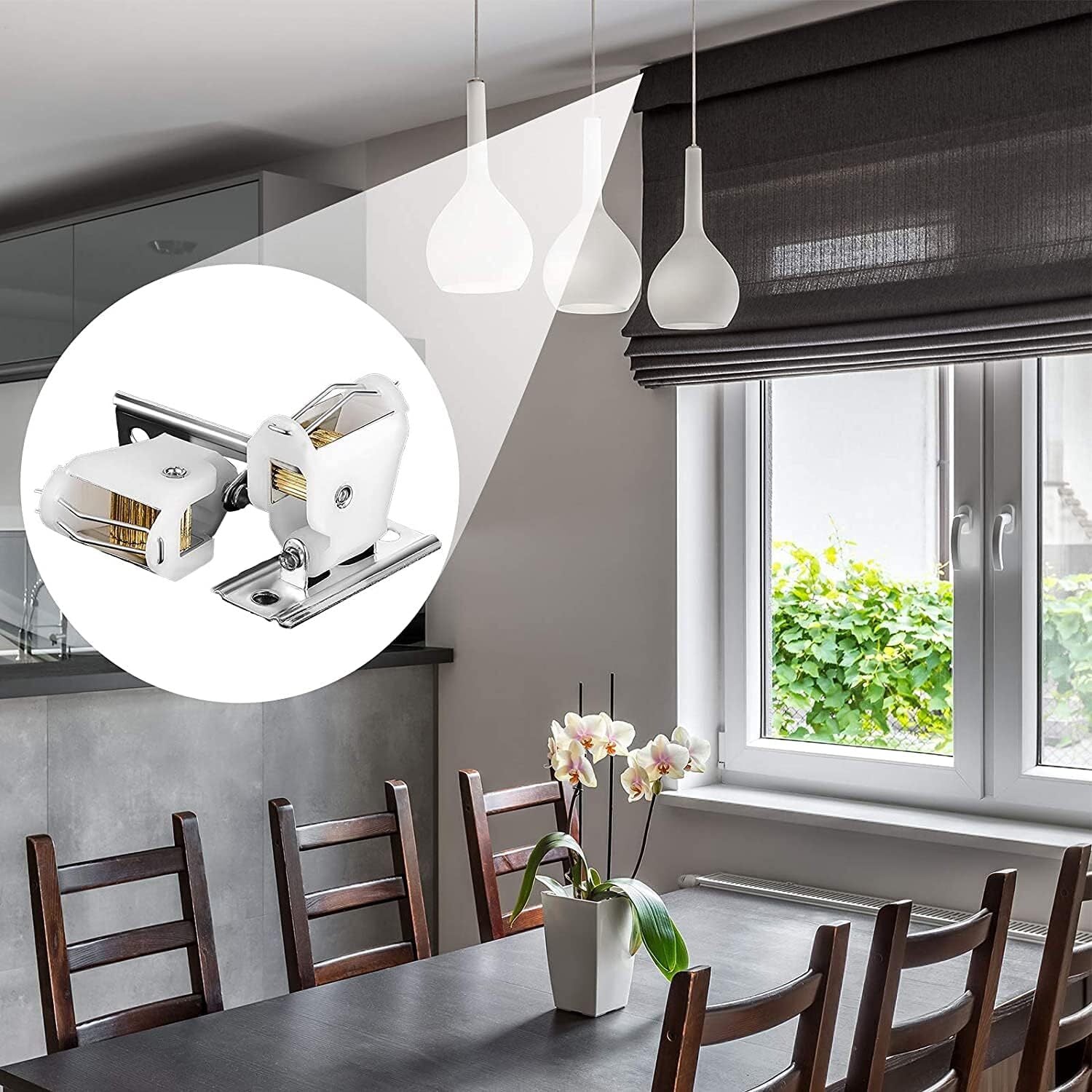 new 6 Pcs Roman Shade Cord Lock Holds up to 3 Cords Austrian Window White