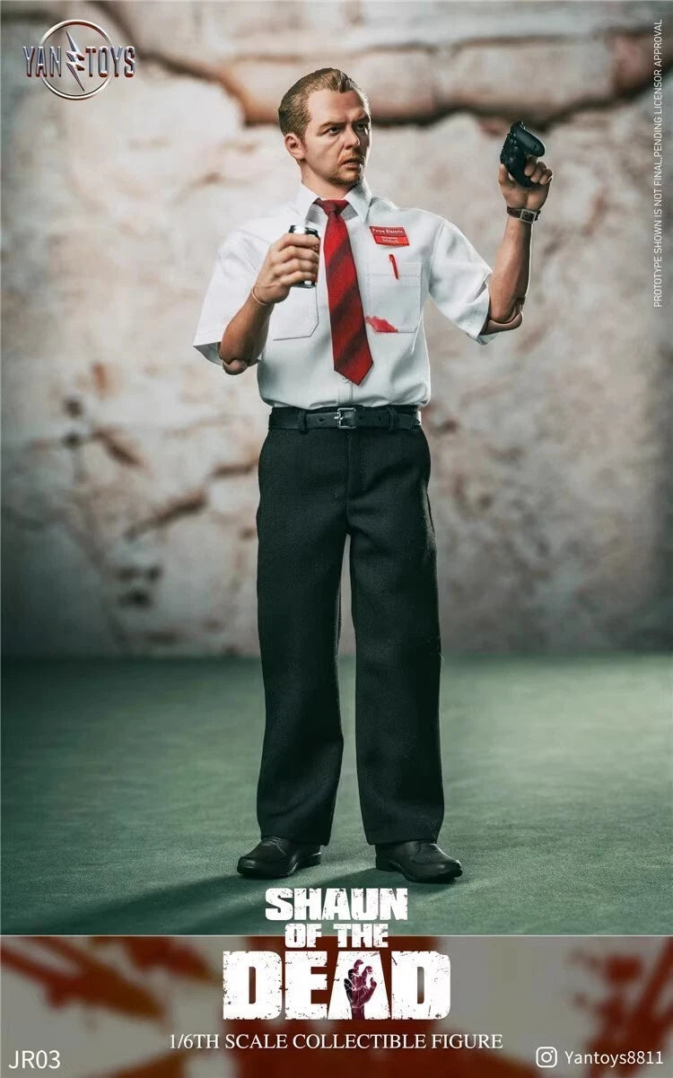 YANTOYS 1/6 JR03 Shaun of The Dead Simon Pegg 12" Action Figure Model In Stock 07FC0E-D4 - KOEEK
