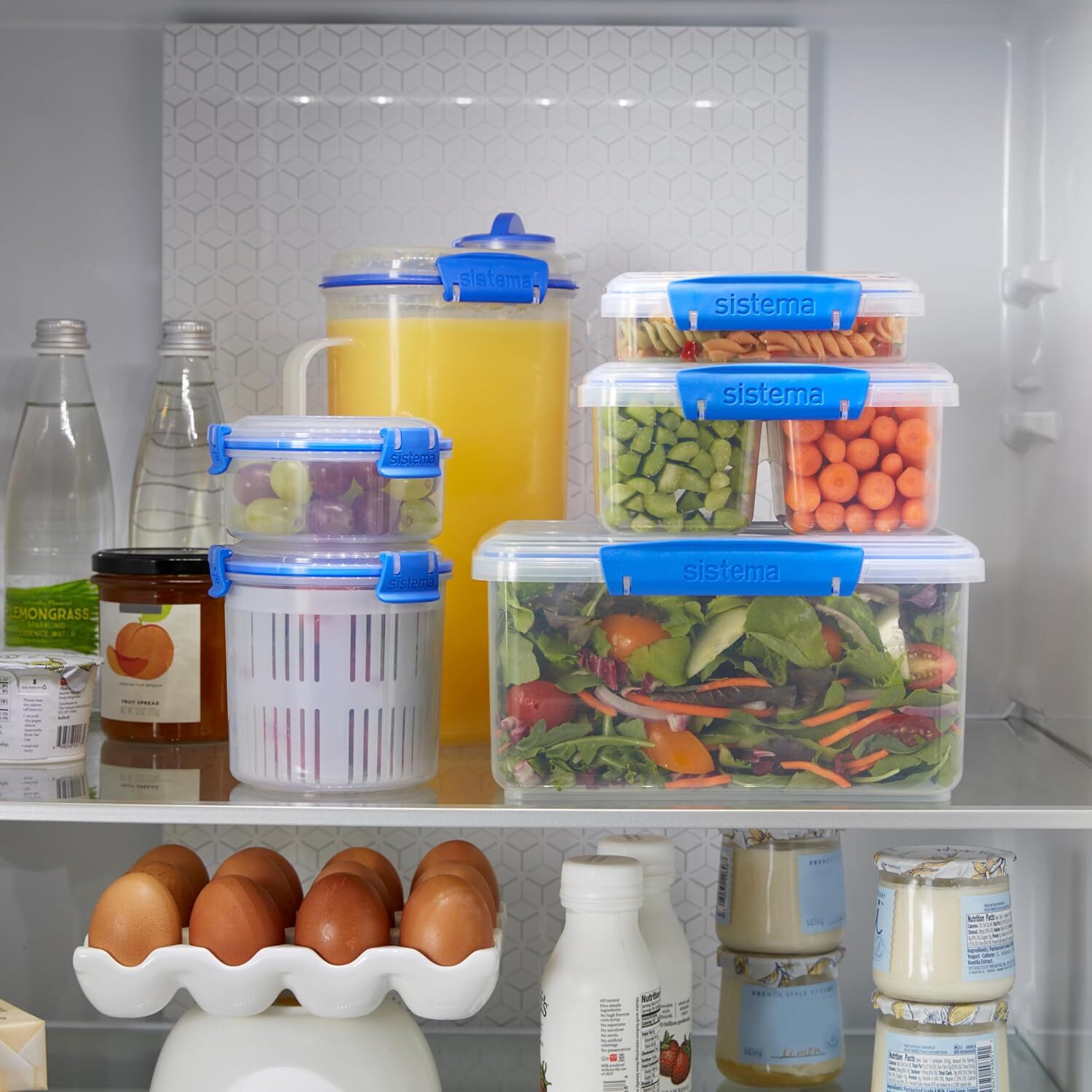 new Sistema 1850 Klip It Collection Rectangle Food Storage Container 169oz, Purple