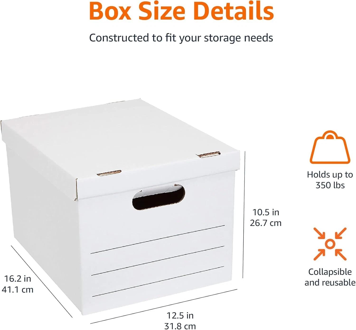 Storage and Documentation Box with Lid and Handles, Basic, 20-Piece, White 07FC0E-D4 - KOEEK