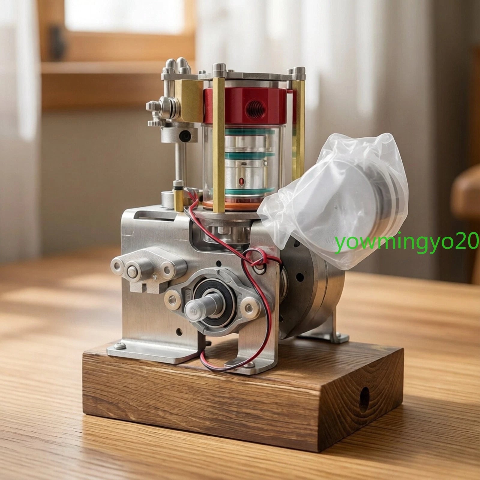 Startable 4-Stroke Alcohol Engine Model Kit CNC Metal Mini Combustion Engin STEM 07FC0E-D4 - KOEEK