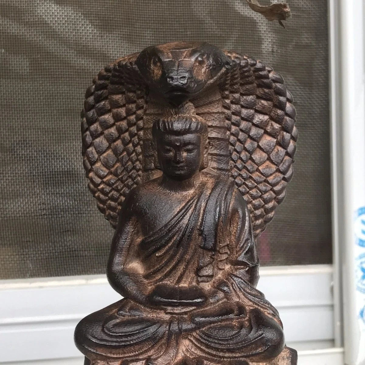Vietnamese Agarwood Carved Buddha Vairocana Figurine Wooden Sculpture Home Decor 07FC0E-D4 - KOEEK