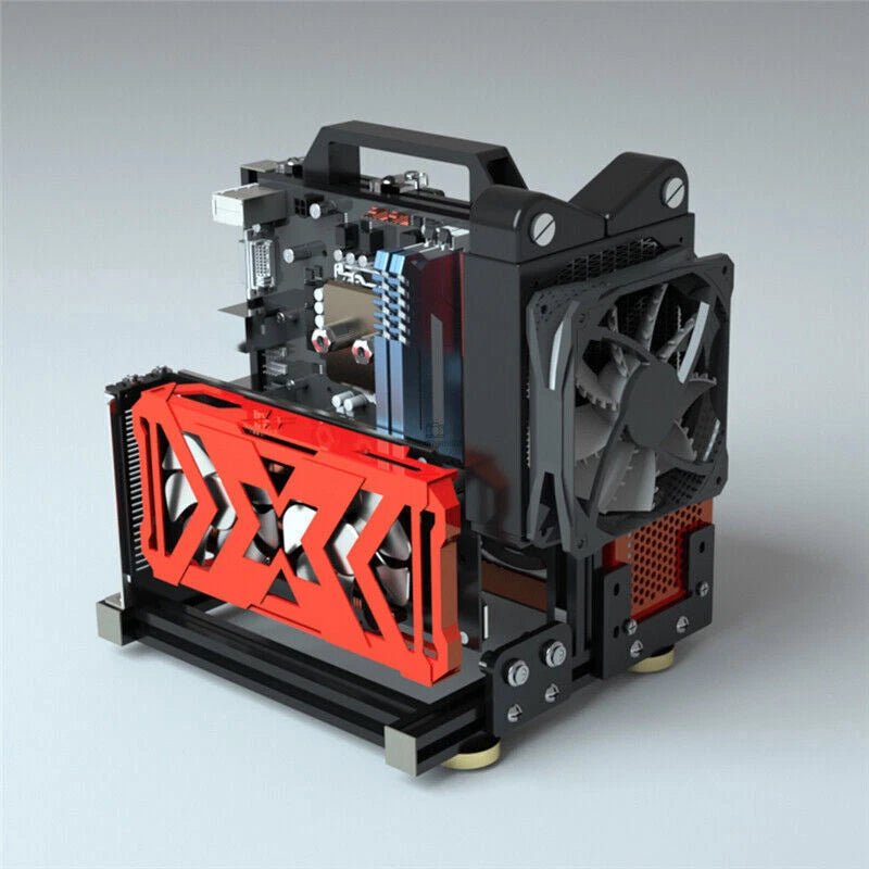 Open Frame ITX PC Case Steel Aluminum Computer Mini Cooling Case SFX Stock! 07FC0E-D4 - KOEEK