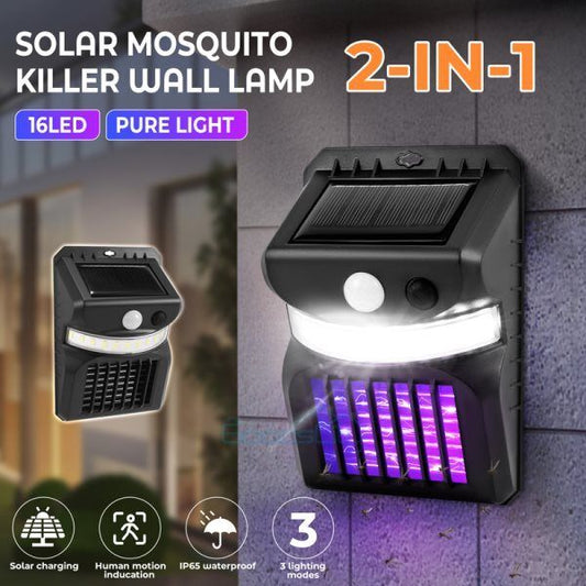 ny solcelledrevet elektrisk myggdreperlampe LED-fellelampe Fly Bug Insect Zapper