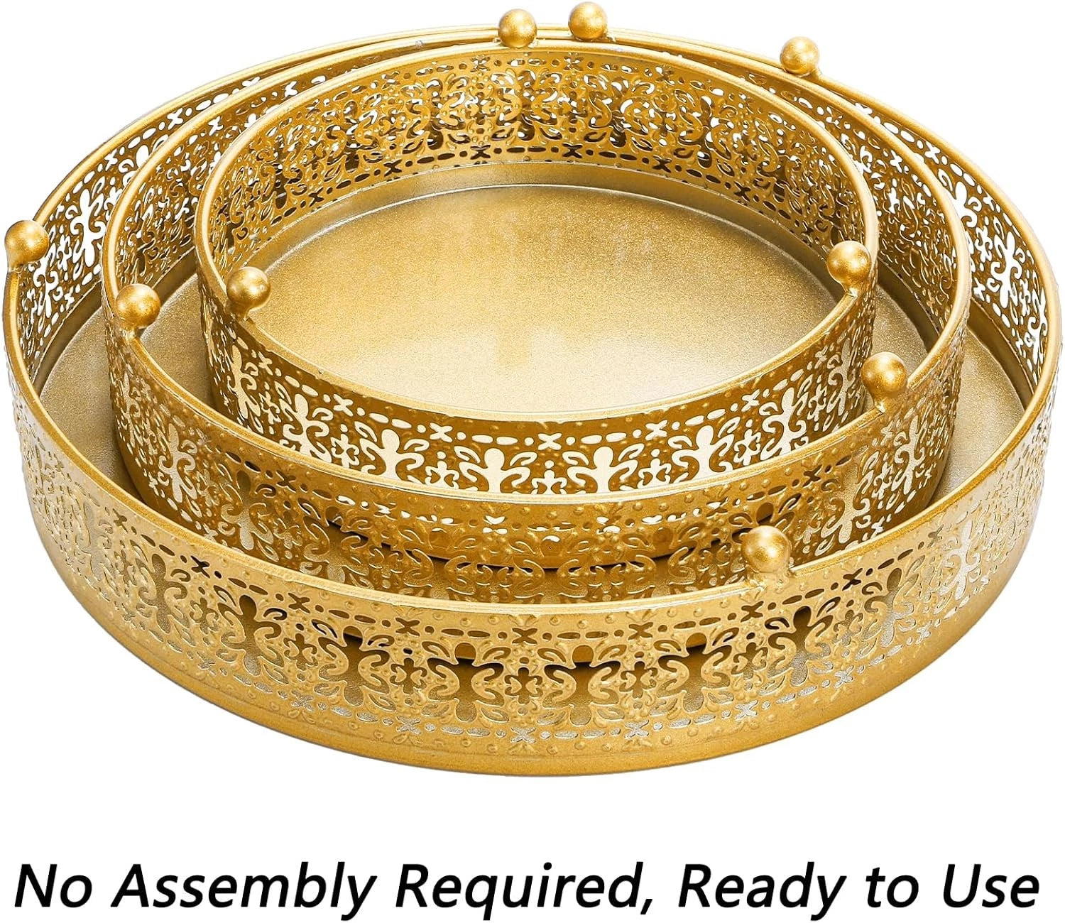 3 Pack Metal Gold Cake Stand, 12/10/8 Inch Round Cake Stands for Dessert Table 07FC0E-D4 - KOEEK