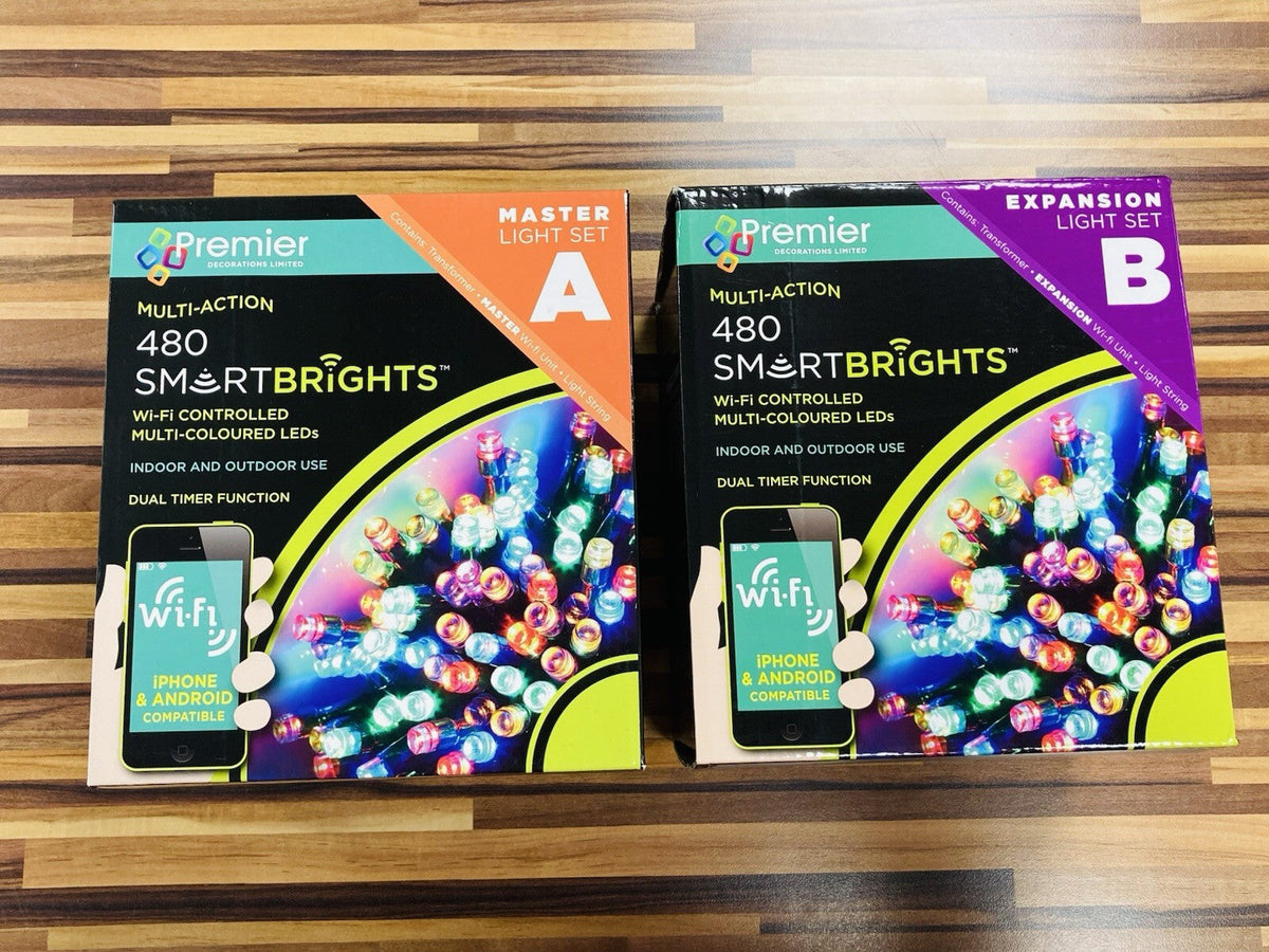 2X Premier Christmas Lights Wifi 480 LED Multi Coloured Dual Timer (Set A+Set B) PREMIER - KOEEK