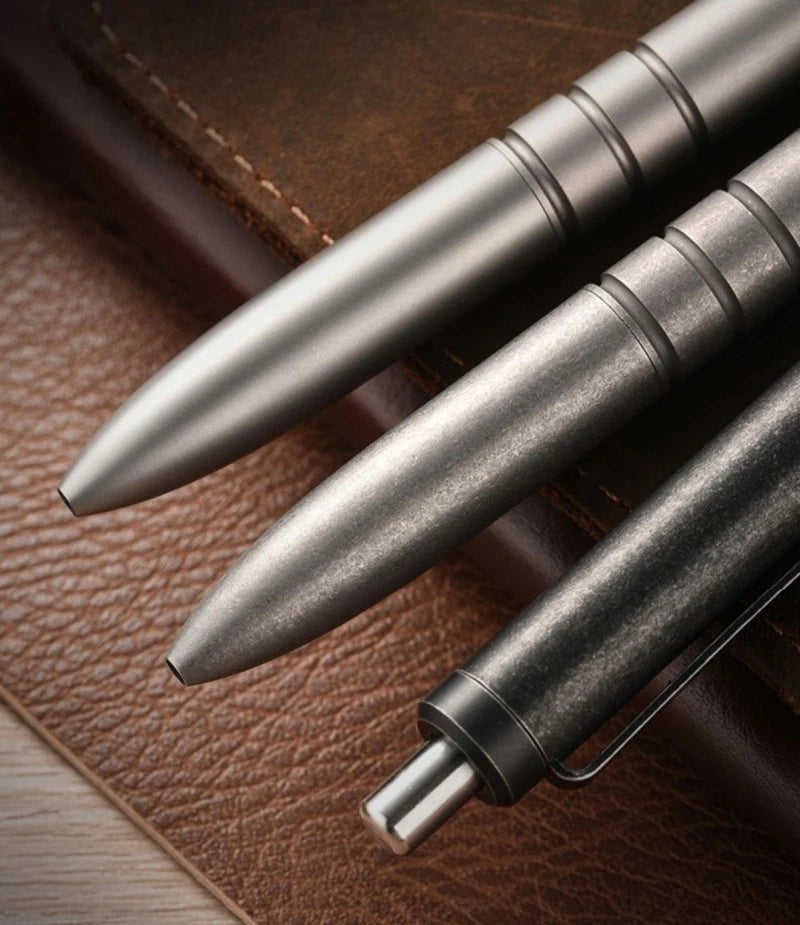 EDC Titanium Ballpoint Pen Signature Writing Pocket Pen Business Office Gift Hot 07FC0E-D4 - KOEEK