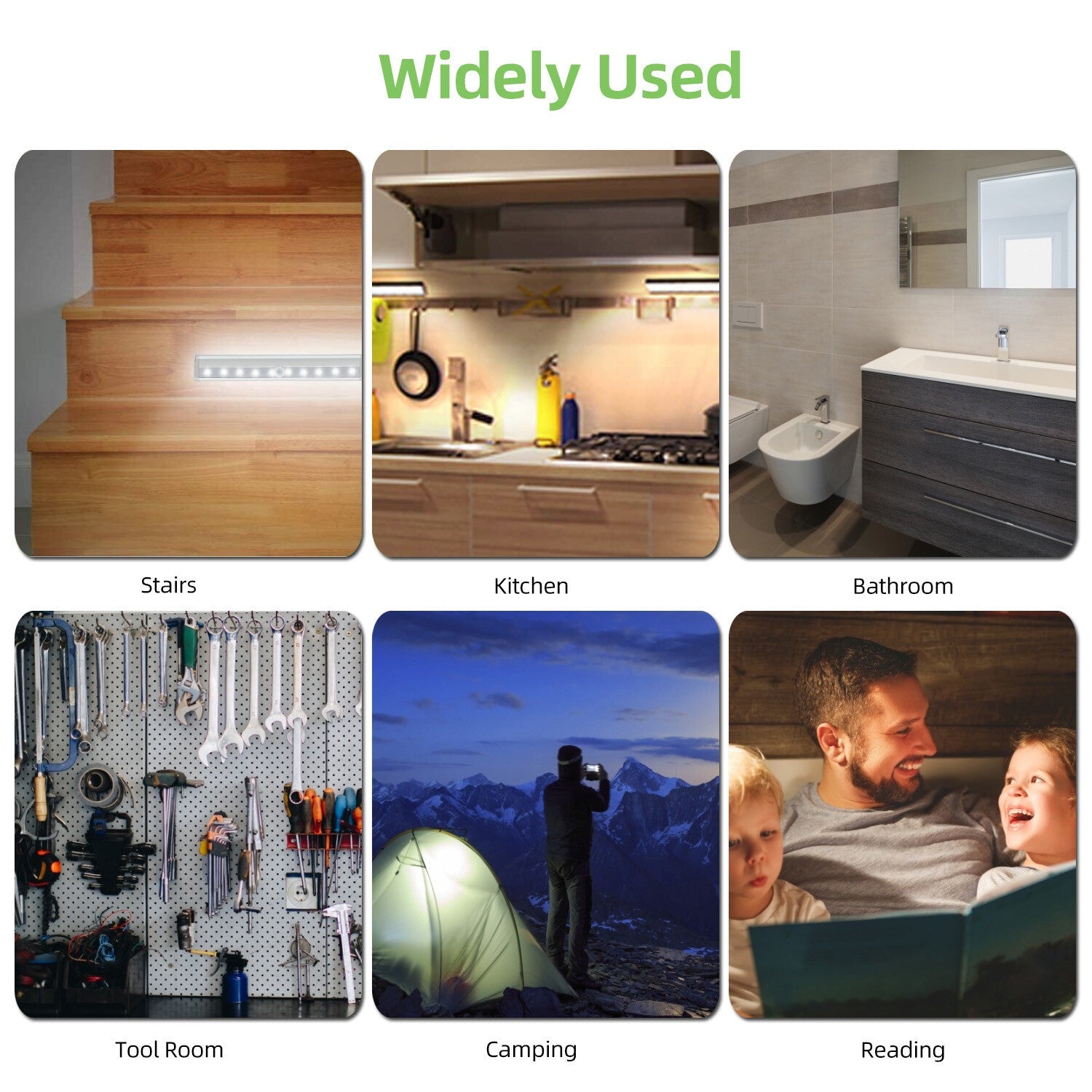 1 to 6 pack 10 LED Motion Sensor Closet Lights Under Cabinet Battery Night Light 07FC0E-D4 - KOEEK