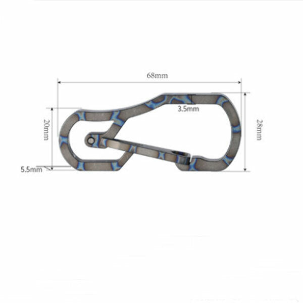 TC4 Titanium Alloy Mechanics Key Carabiner Outdoor Lightweight key chain EDCTool 07FC0E-D4 - KOEEK