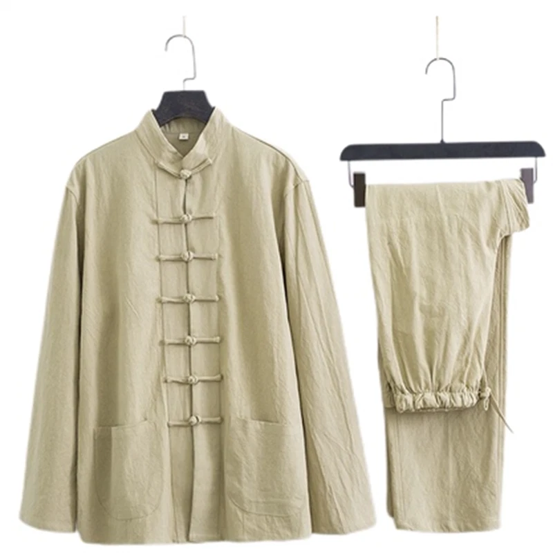 Casual Tang Clothes Tai Chi Uniform Wing Chun Kung fu Suit Soft Cotton Linen # 07FC0E-D4 - KOEEK