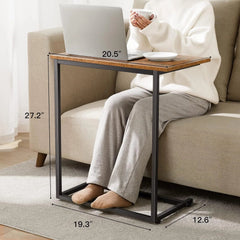 C Shaped End Table 27 inches High, Side Table for Couch Slide Under, C Table 07FC0E-D4 - KOEEK
