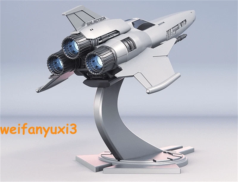 1:32 Battlestar Galactica Viper MK II fighter jet Model Kit W/base 3D Printing 07FC0E-D4 - KOEEK
