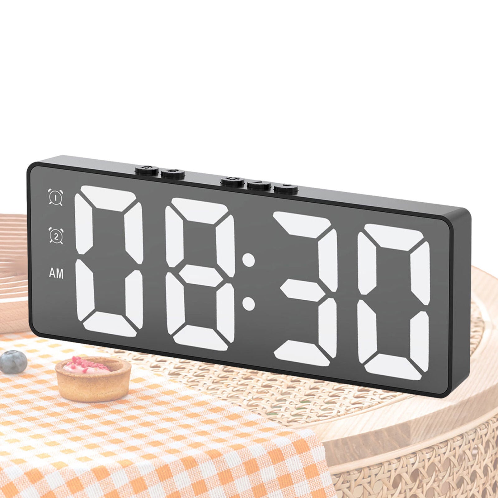 new Bedroom LED Electronic Alarm Clock Small Wall Clock Dimmable With Temperature koeek - KOEEK