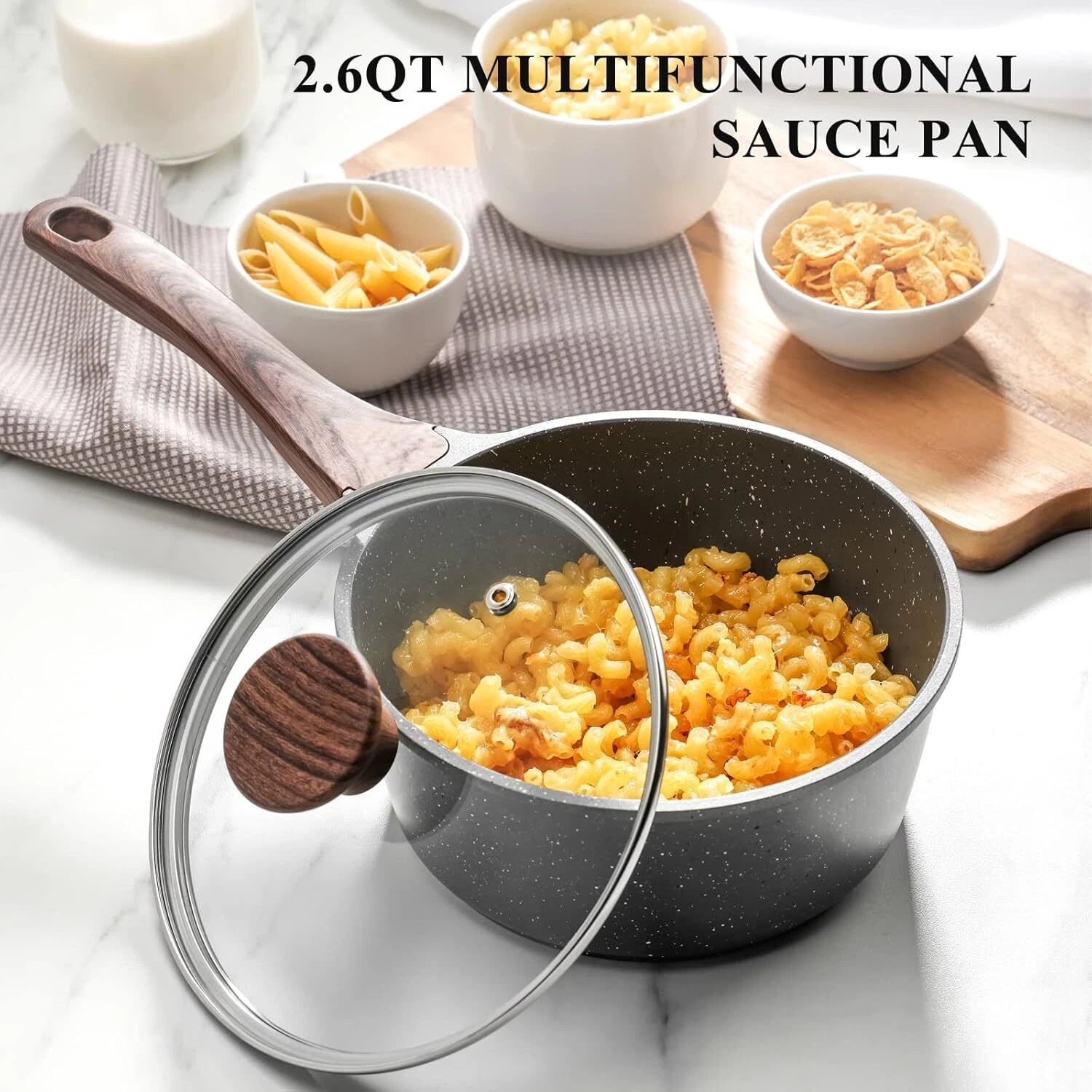 Non-Stick Cookware Set with Lid, Kitchen Cookware for Induction Cooktop 07FC0E-D4 - KOEEK