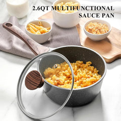 Non-Stick Cookware Set with Lid, Kitchen Cookware for Induction Cooktop 07FC0E-D4 - KOEEK