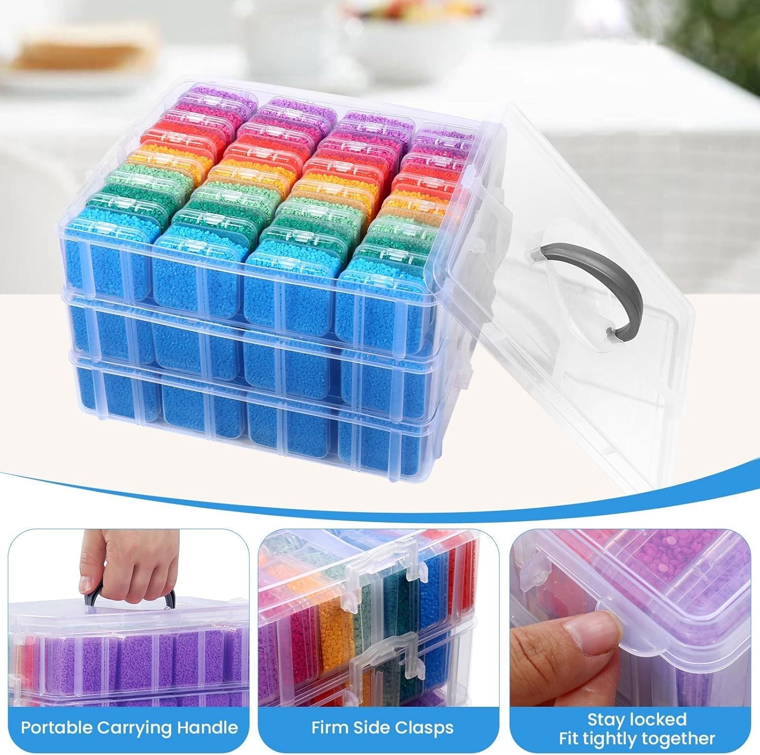 new Douorgan Bead Organizer Box, 84 Pcs Small Organizers, 3-Tier 3Tier DOUORGAN - KOEEK
