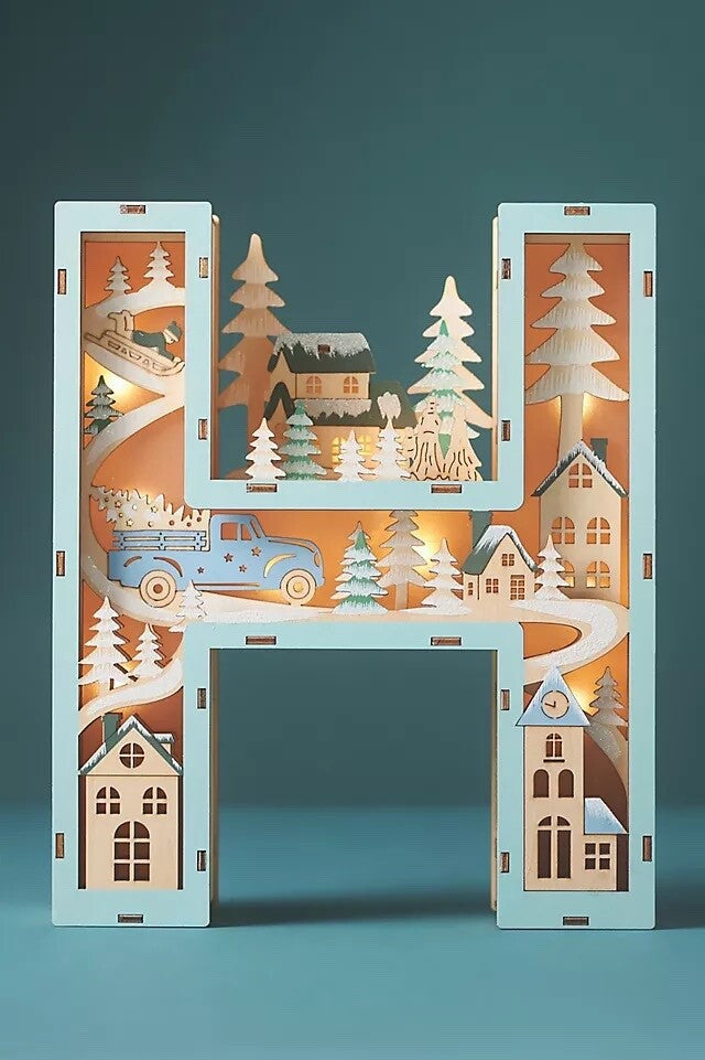 Anthropologie Wonderland Letter Light-Up Christmas Scene H ANTHROPOLOGIE - KOEEK