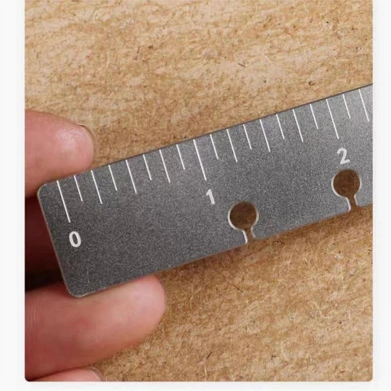 Titanium Straight Ruler Double Scale Inch Metric 8 Inch 21cm Measuring Tool EDC 07FC0E-D4 - KOEEK