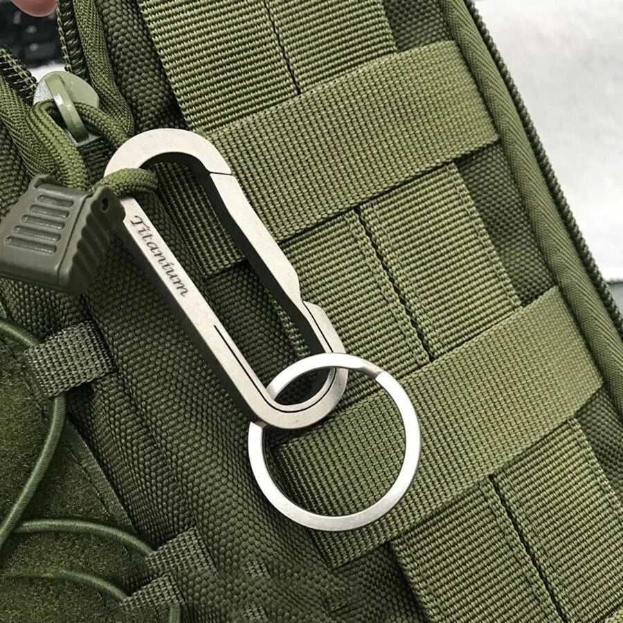 Titanium Alloy Multi EDC Keychain Carabiner Key Chain Backpack Hanging Buckle 07FC0E-D4 - KOEEK