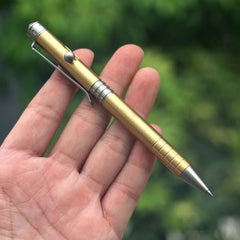 EDC Brass + Stainless Steel Pocket Ball Pen Business Office Stationery Outdoor 07FC0E-D4 - KOEEK