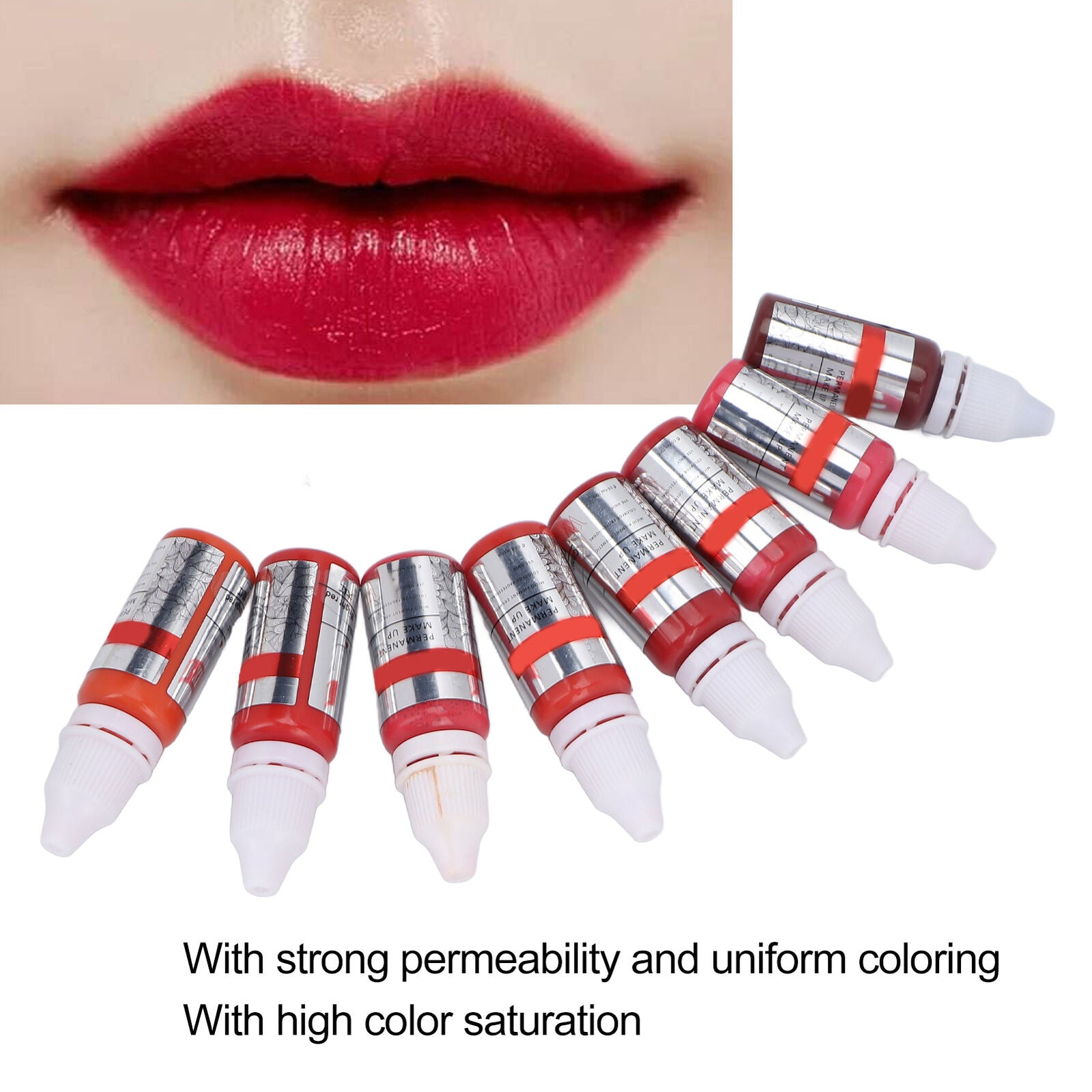 ny 8x Makeup Tattoo Ink Semi Permanent Lip Microblading Pigment Color ABE