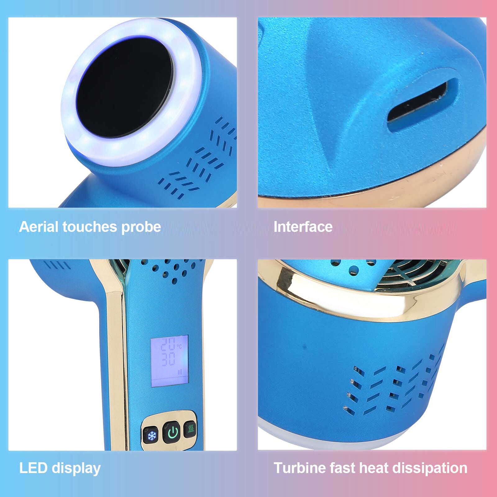 new 5‑55℃ Cold Hammer Blue Rejuvenation Whitening Moisturizing Care Machine Blue HGF koeek - KOEEK