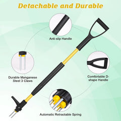 39" Detachable Weed Puller Tool Stand Up,Heavy Duty D-Handle Weeding Tool 07FC0E-D4 - KOEEK