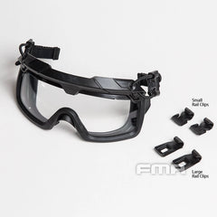 FMA Tactical Helmet Goggles Anti-fog Transparent 3MM Lens Rail Clips FAST Helmet 07FC0E-D4 - KOEEK