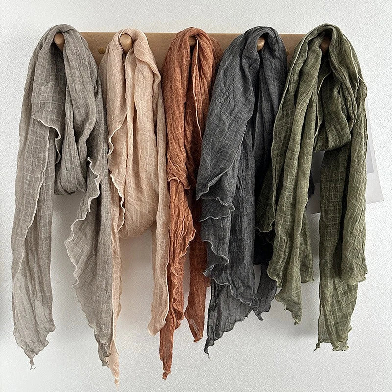 Unisex Plain Color Neutral Plain Color Preppy Thin Scarf  Soft Shawl Bandana 07FC0E-D4 - KOEEK
