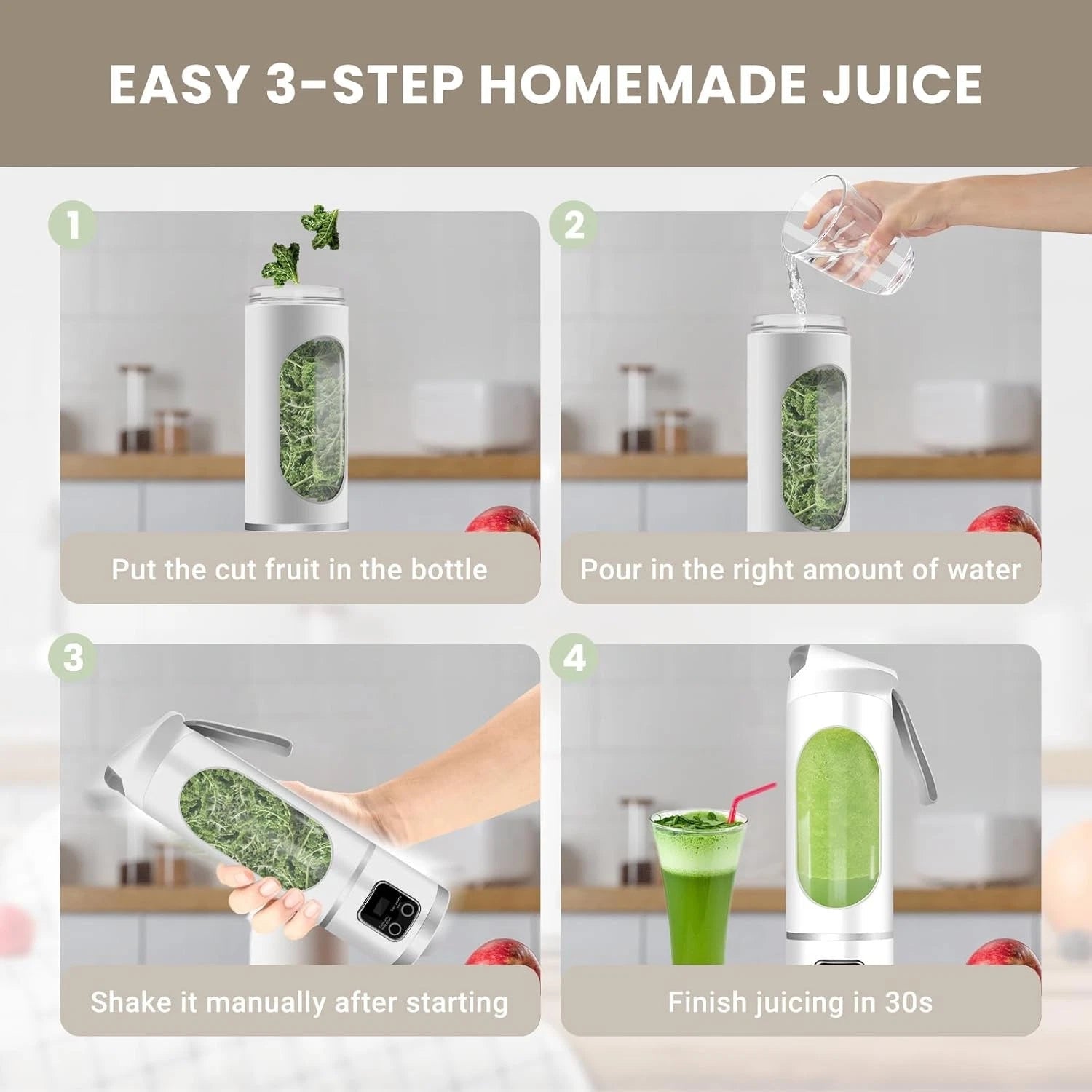 Portable Personal Electric USB Juicer, 500ml Mini Blender 07FC0E-D4 - KOEEK