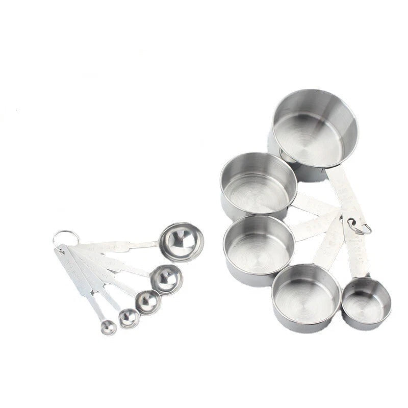 Durable Stainless Steel Measurement Cup and Spoon Set for Accurate Baking 07FC0E-D4 - KOEEK